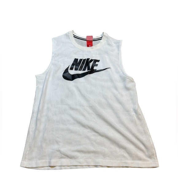Nike White Mesh Tank‎ Top - Picture 1 of 3